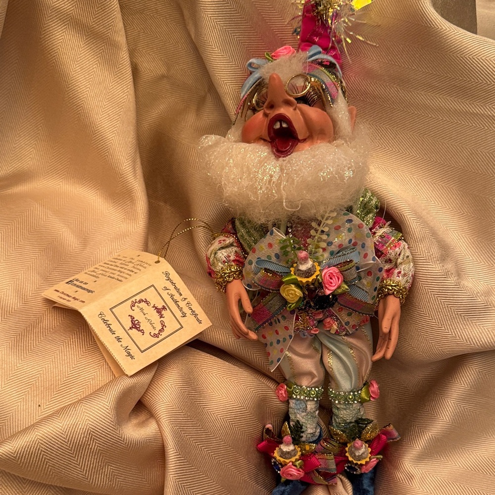 Mark Roberts Birthday Bash Elf Multicolor doll Ornament, adjustable, 77of 500